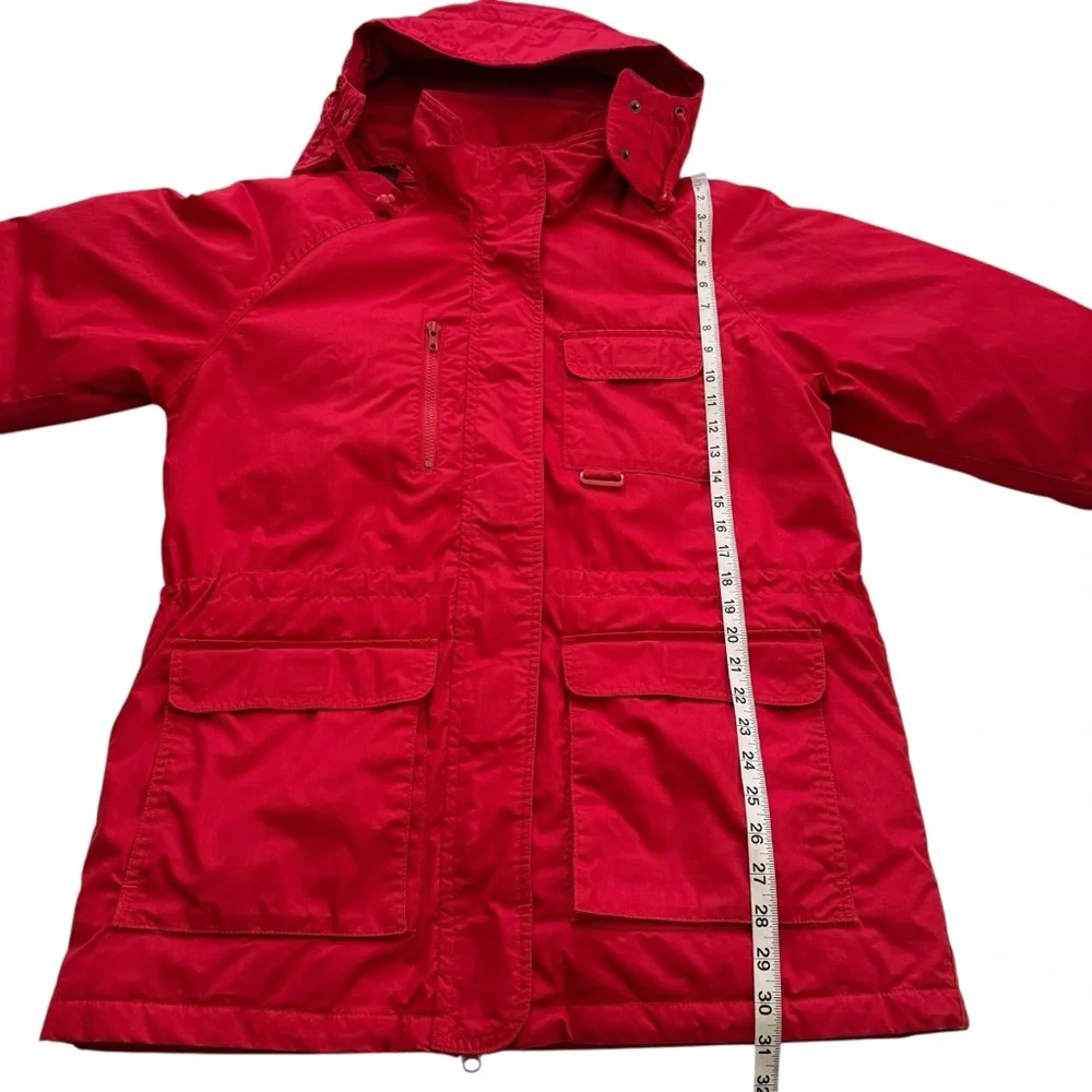 Vintage 90s Eddie Bauer Goose Down Red Snow Insulated Heavy Hooded Jacket Medium - Picture 12 of 15